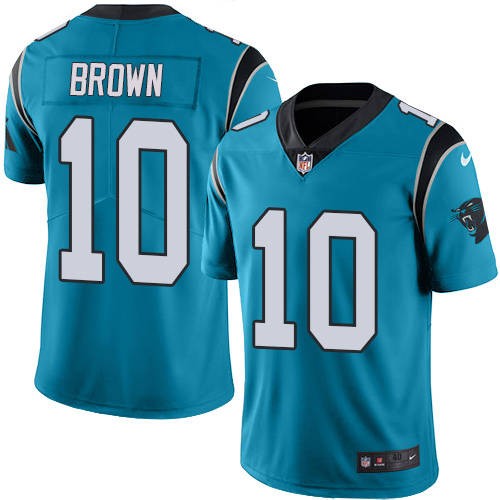 Men's Elite Corey Brown Nike Jersey Blue - #10 Rush NFL Carolina Panthers